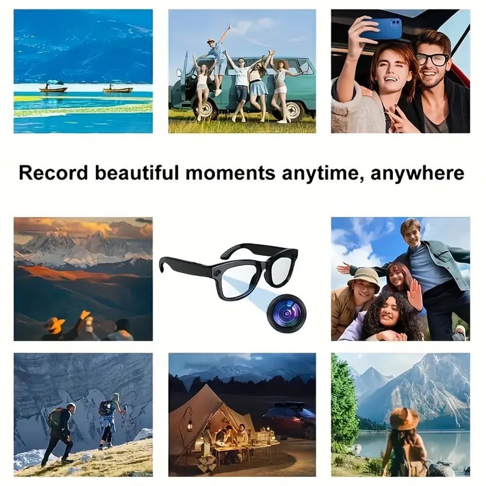 New Smart Glasses with AI Translator 8MP Camera 4K HD Take Videos and Photo Sunglasses BT Call for Men Women Fashion Glasses Wireless Music Playback