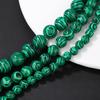 Smooth Polished Malachite Round Beads Chain For Handmade Bracelets Necklaces Safe Natural Stone Jewelry Supplies