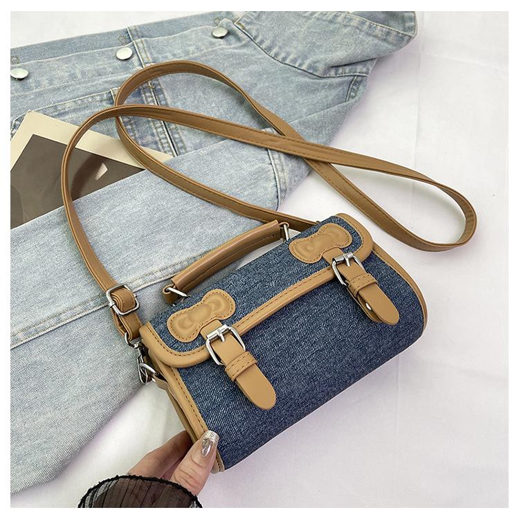 Niche design messenger bag women's 2025 new fashion contrasting color pillow bag retro versatile handbag