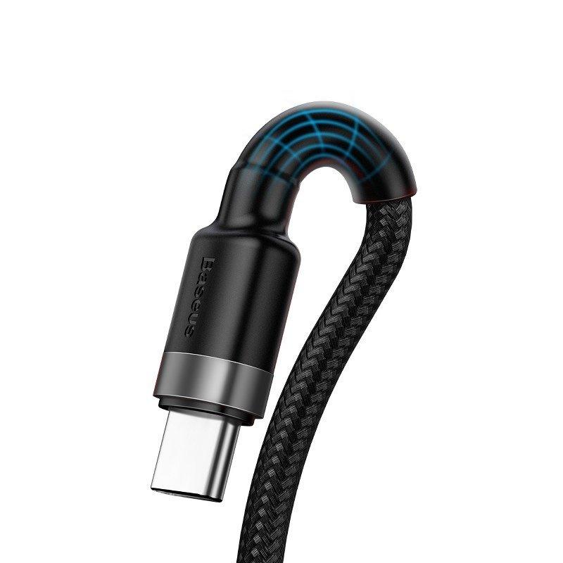 Kabel Usb Do Usb-C Baseus Cafule Huawei Supercharge, Qc 3.0, 5A 1M (Czarno-Szary)
