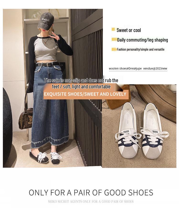 Women's French Ballet Flats: 2024 Summer Lace-up White Slip-on, Breathable Fashion Flats
