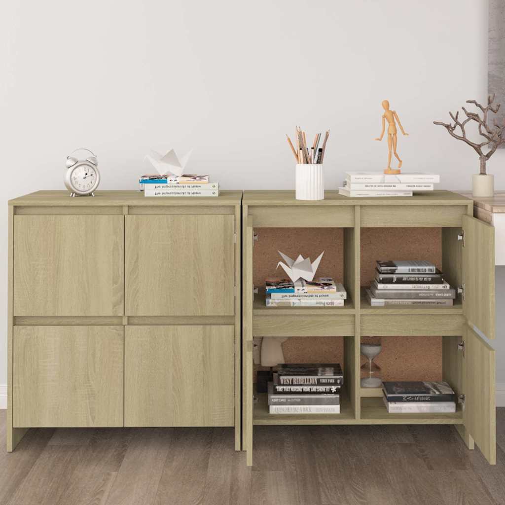 vidaXL Sideboards 2 Stk. Sonoma-Eiche 70x41x75 cm Holzwerkstoff