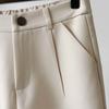 Women Summer Shorts High Waist Suit Shorts Straight Loose Thin Elastic Waist Above Knee Length Pockets Soft OL Style Formal Business Shorts