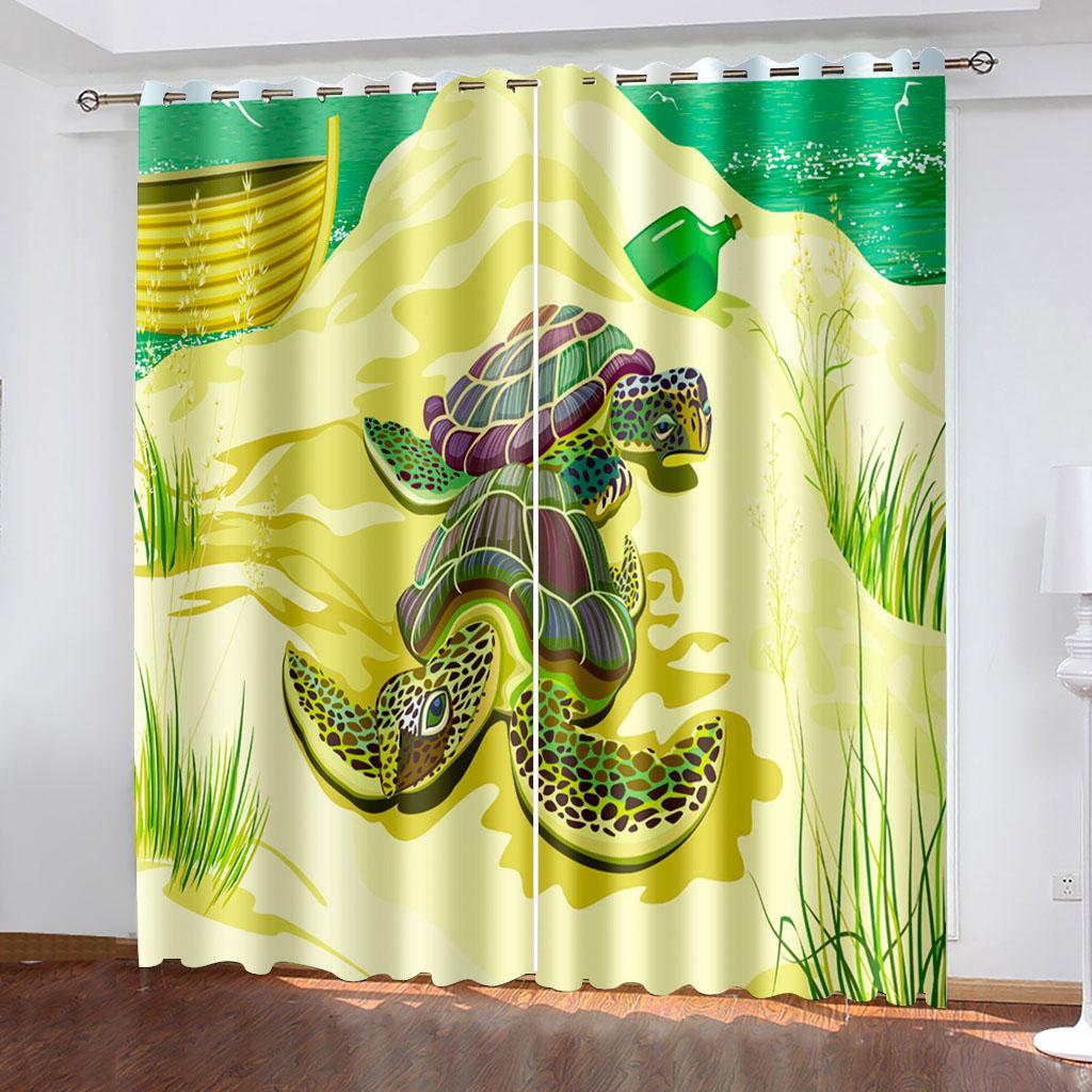 

Бесплатная доставка Милые мультяшные животные Слон Коала Черепаха Олень Тонкая затемняющая штора для детской спальни, гостиной, крючки 100W130H(CM)40x51in&Grommet Top