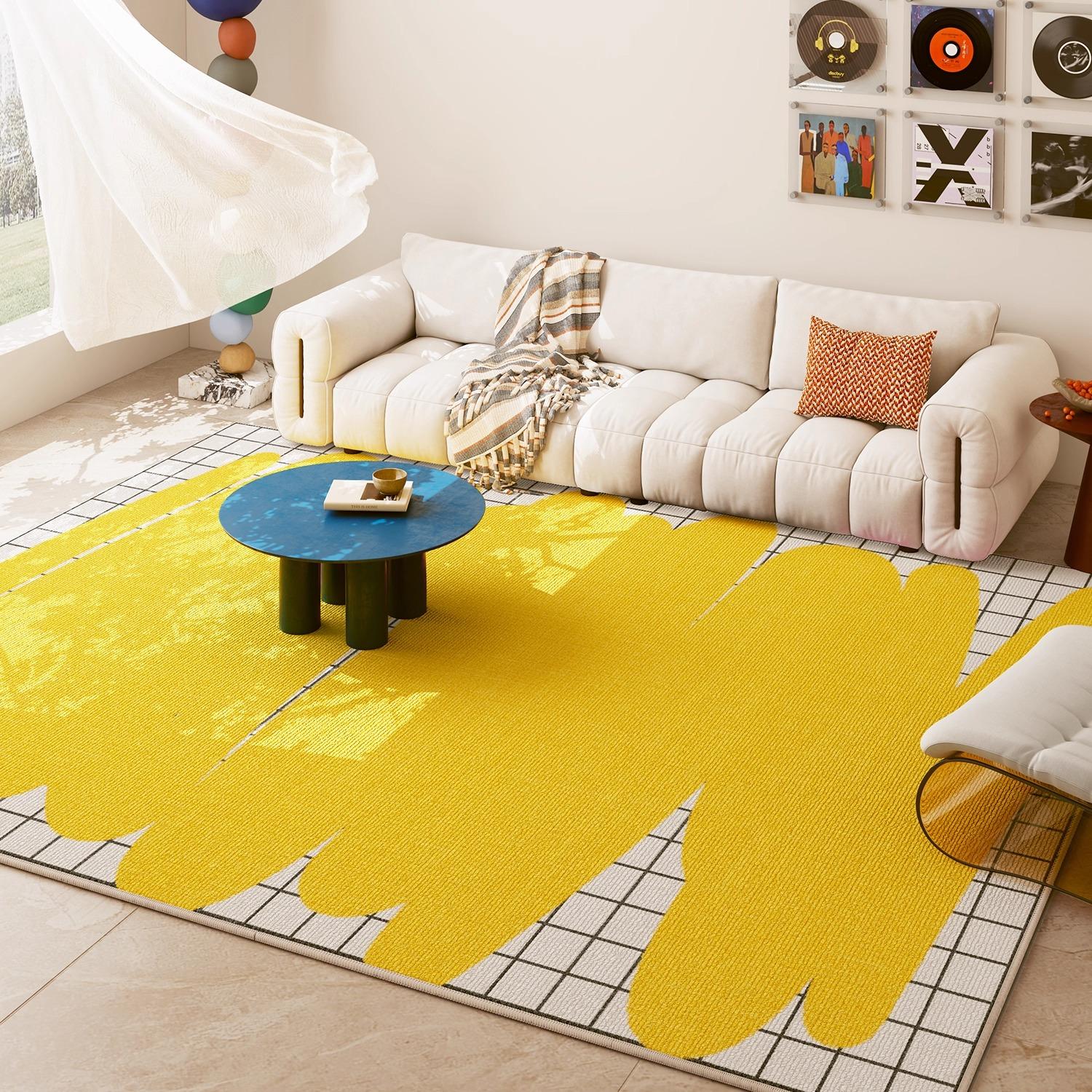 

Ковер для гостиной в кремовом стиле, дофаминовое искусство, большой ковер для спальни, креативный ковер высокого класса для домашнего декора, коврик под журнальный столик и диван, tapis 50x80cm (19x31inch)