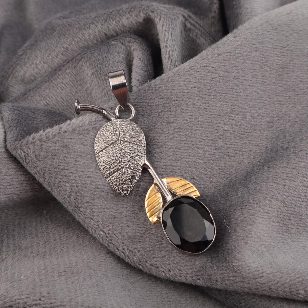 Statement Pendant Black onyx Gemstone 925 Sterling Silver Jewelry Handmade Gift PP-55-16