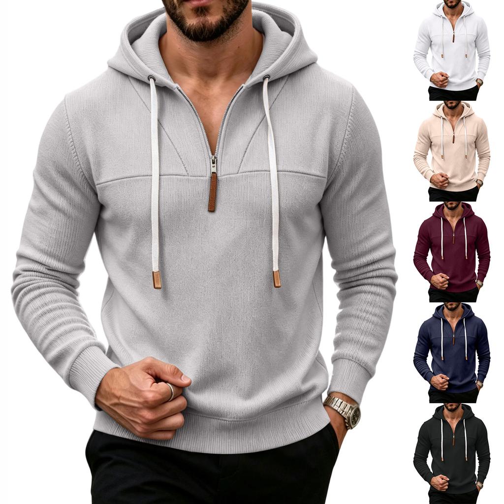 Men's Color Pullover Hoodie Sweatshirt for Casual Daily Wear