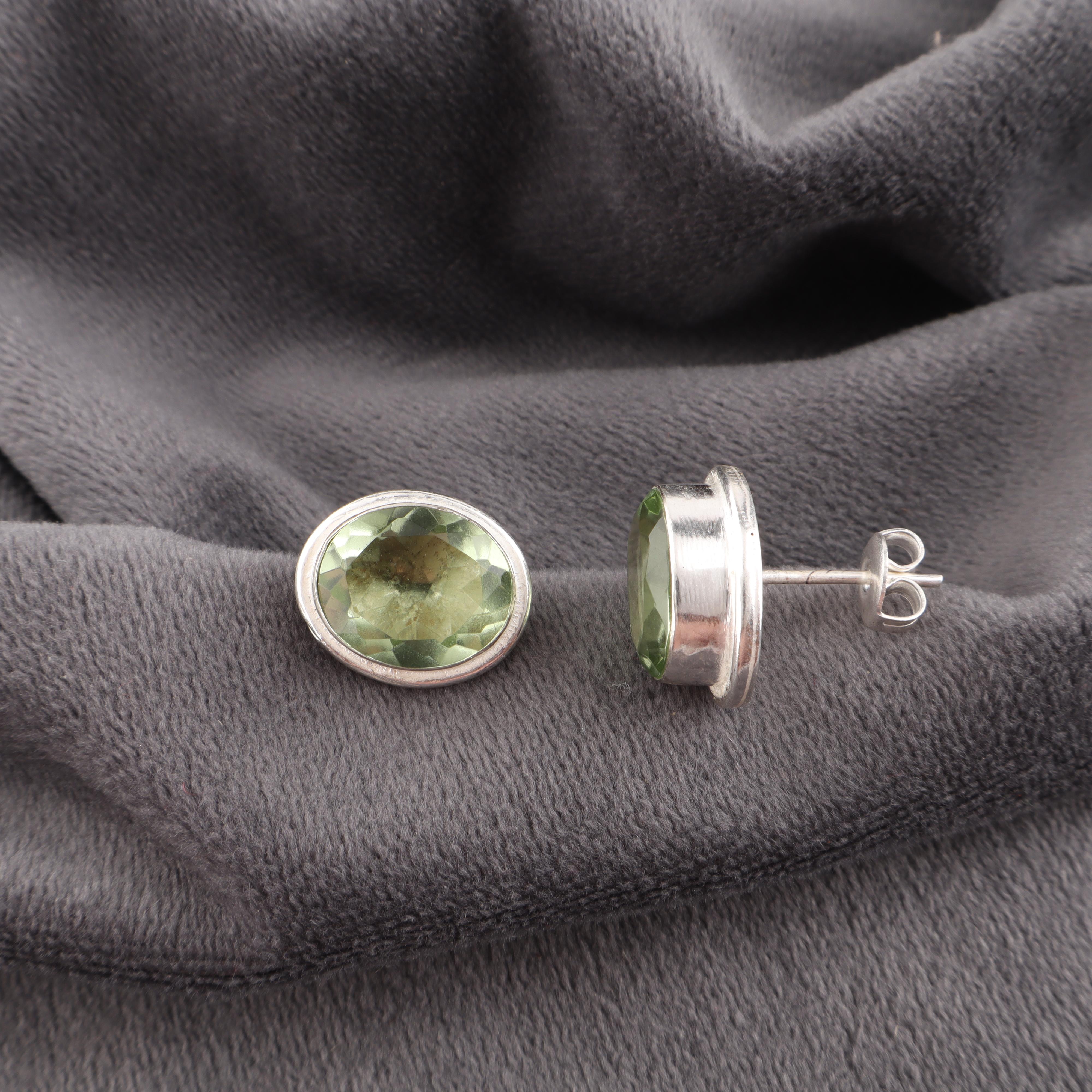 

Серьги с зеленым аметистом, Серьги из стерлингового серебра 925 пробы, Украшения ручной работы на каждый день, Подарок для мамы 0.5 Inches зелёный