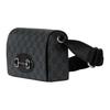 Gucci Horsebit Black GG Supreme Canvas Crossbody Bag, Horsebit Silver Hardware Leather Trim, Women's Daily Business Travel855566-FAFJB-1000