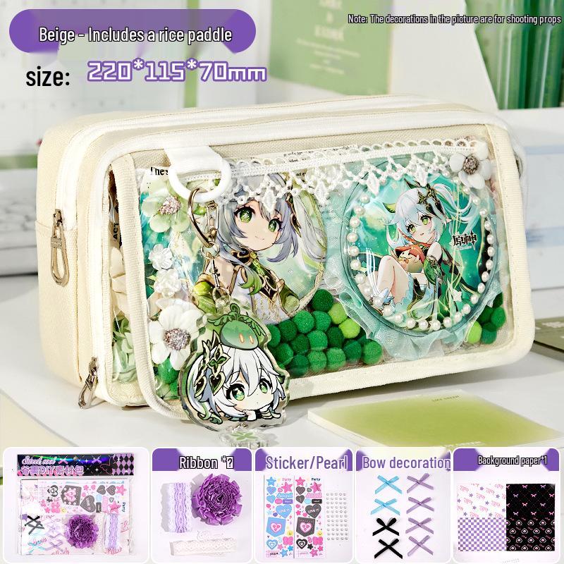 Large-Capacity Transparent Pencil Case for Girls - Souvenir Set