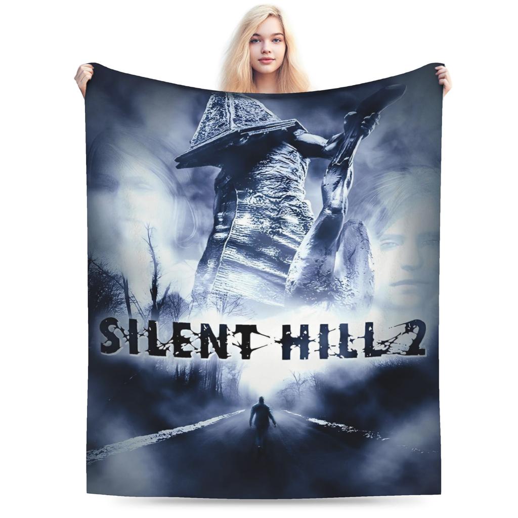 Warm BlanketGirls Boys Camping Silent Hill Throw Blanket Run Heather Flannel Bedspread For Bedroom Funny Sofa Bed Cover