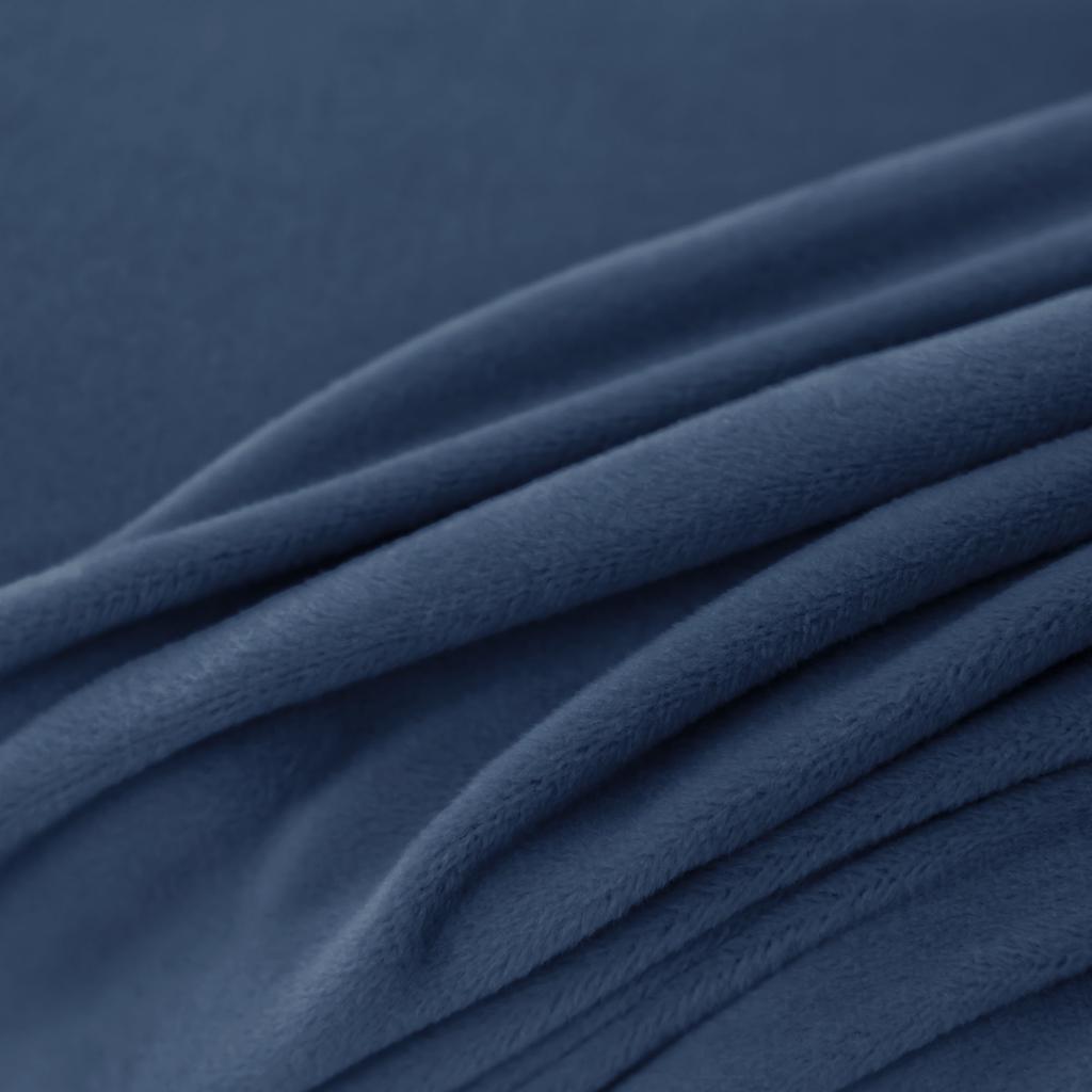 Cover For Double Bench, Footrest Pouf, Velvet, Navy Blue