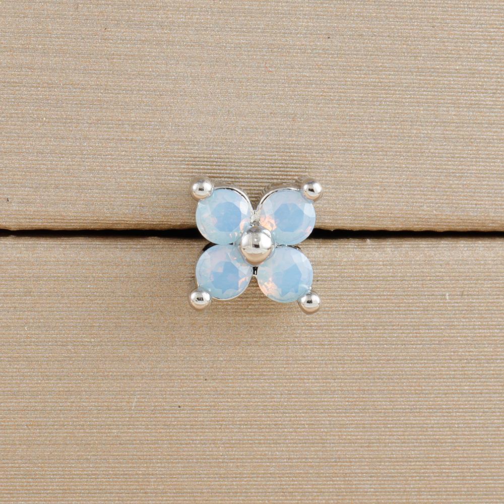 1PC Silver Color Stainless Steel Mini Stud Earrings Women Girls Heart Star Flower Helix Ear Cartilage Piercing Jewelry Gifts