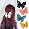 Double Layered Hollow Butterfly Hair Clip Large Solid Color Frosted Butterfly Clip Women's Fashion Hair Accessory Gift Hair Clip