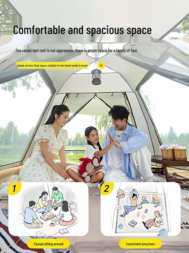 3-4 Person Automatic Rainproof Camping Tent - Indoor/Outdoor Portable Equipment