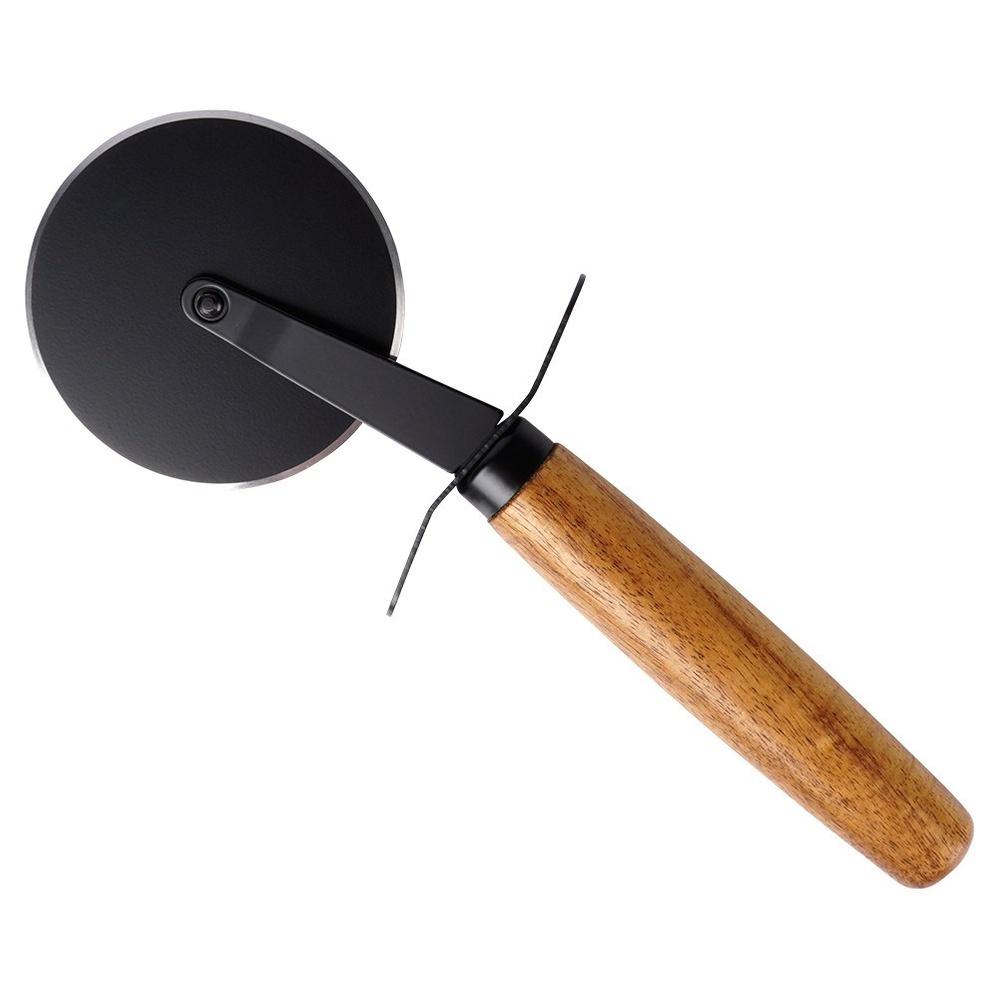 Round wooden pizza board with knife 30 cm 2 pcs.