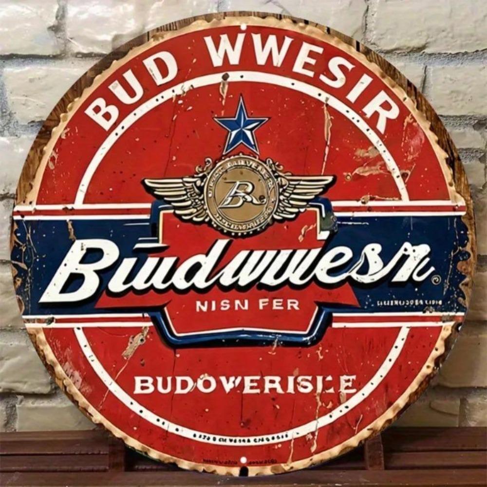 Vintage Floral Metal Tin Sign Round Wall Art Decor Home Cafe Bar Restaurant