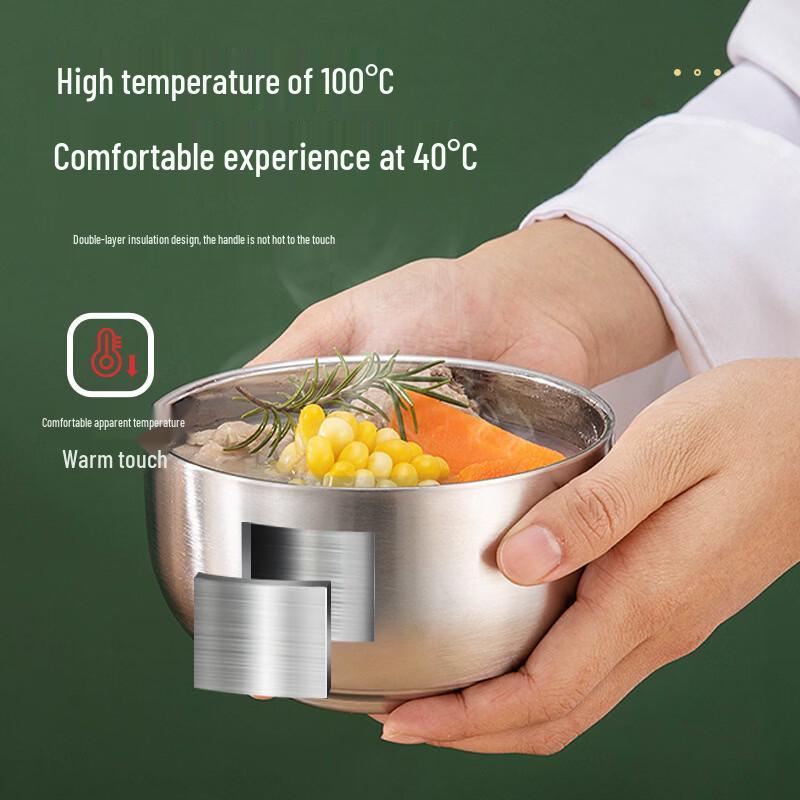 ZISIZ Stainless Steel Heat-Insulated Rice Bowl