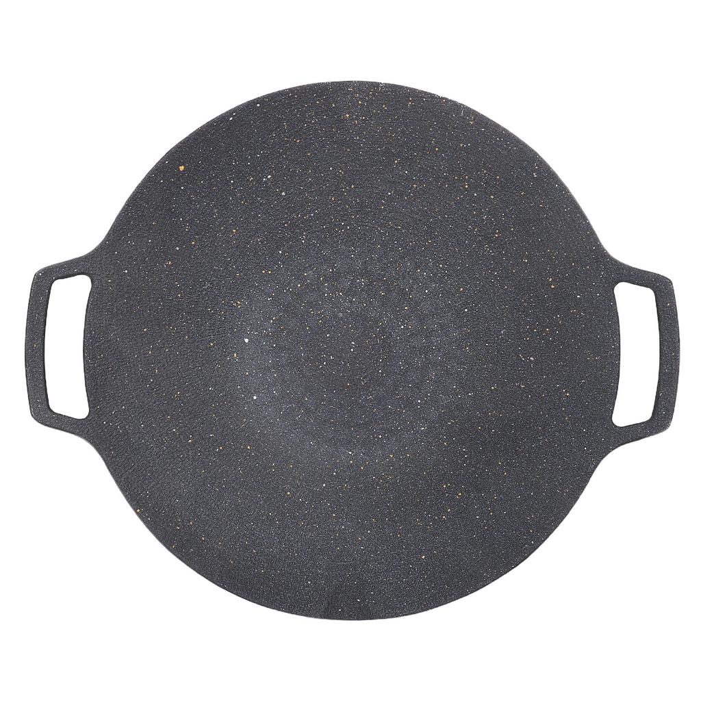 Round BBQ Grill Pan Anti Stick Coating Induction Cooker Griddle Plate for Outdoor Camping Picnic Party