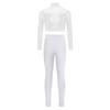 Girls Mock Neck Long Sleeve Mesh Patchwork Shiny Sequins Crop Top Elastic Waistband Leggings Jazz Dance