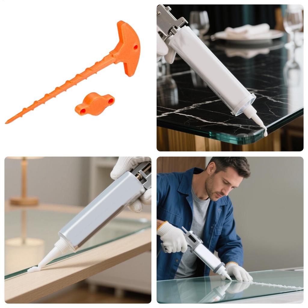 1 Set Glass Glue Sealing With Sealant Gun Nozzle Dredge Lid To Prevent Quick Drying Of Core Pipes For Adhesive Usage