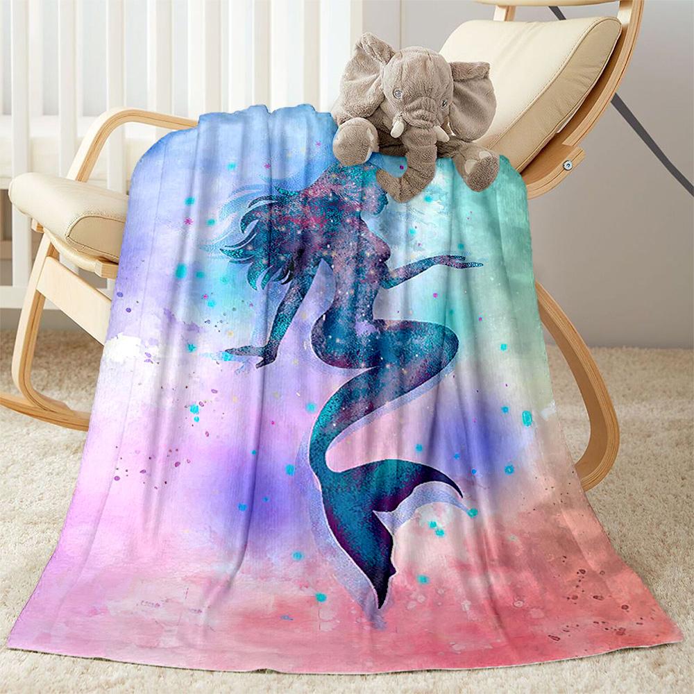 Mermaid Watercolor Fantasy Art Blankets are suitable for living rooms, bedrooms, camping, and other places, making them an ideal choice for gifts.