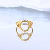 S925 Silver Gold-Plated Filigree Oval Bar Ring with Prong Setting
