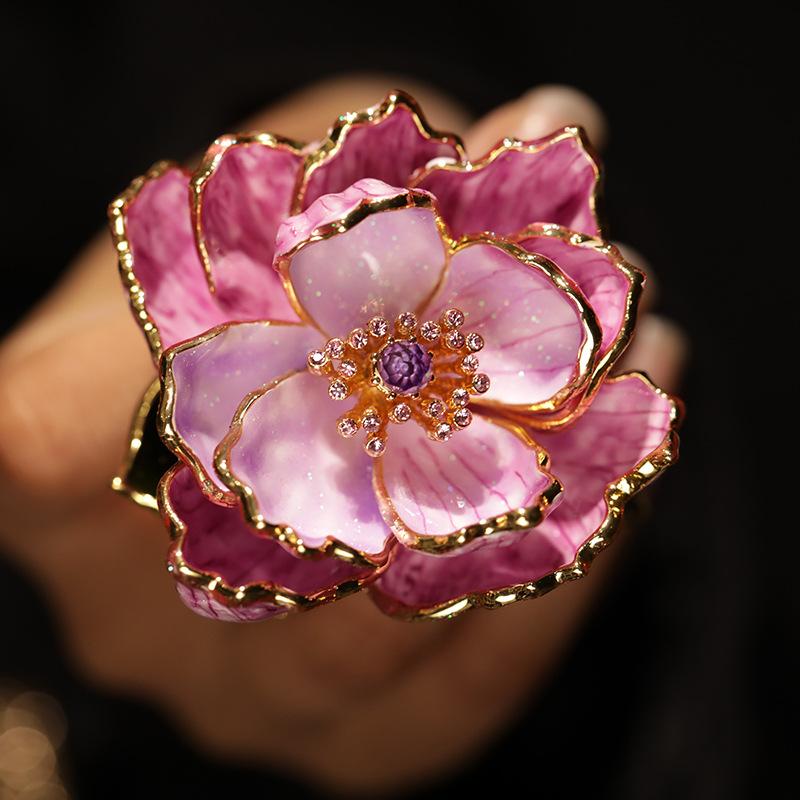Heavy Industry Design Luxury Peony Brooch Female, High Sense Lady Jewelry Collection Gift