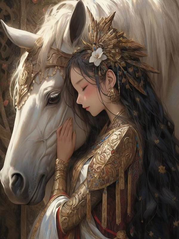 Ženy a koně Diamantová malba Nové přírůstky Zvířata Domácí kutily Plný Čtverec Kulatý Vrták Kamínková výšivka Dívka Psík Mozaika Sady křížkového stehu Nástěnné dekorace