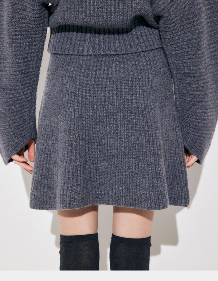 MOUS * Y Rich Family Qianjin Sensation Pure Short Plush Pure Wool Knitted Skirt for Women