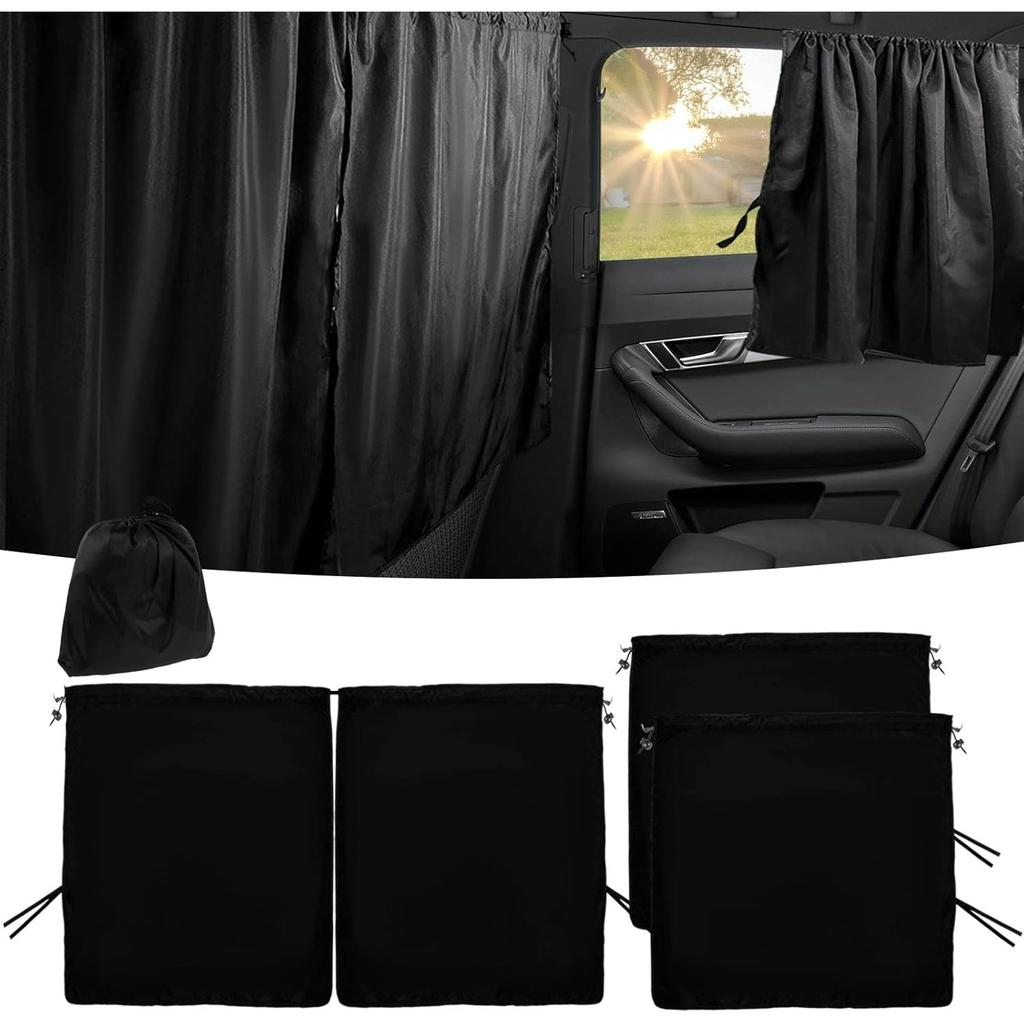 Car Divider Privacy Curtains Universal Car Seat Partition Curtain Cars Side Window Sunshades Sun Shade Covers Van Cabin Privacy Curtains Blackout