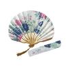 [Kumomi] Floral Folding Fan for Women, Summer Use, Includes Fan Case, Satin, Shell-Shaped, Heatstrok