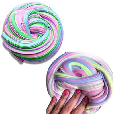 Bunter, weicher, antihaftbeschichteter, flauschiger Floam-Schleim-Ton - Stressabbau-Spielzeug für Kinder