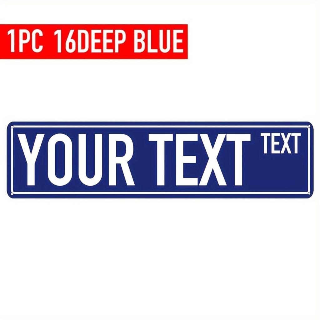 Personalized Custom Aluminum Sign 40x10cm Metal Street Plate Home Wall Decor