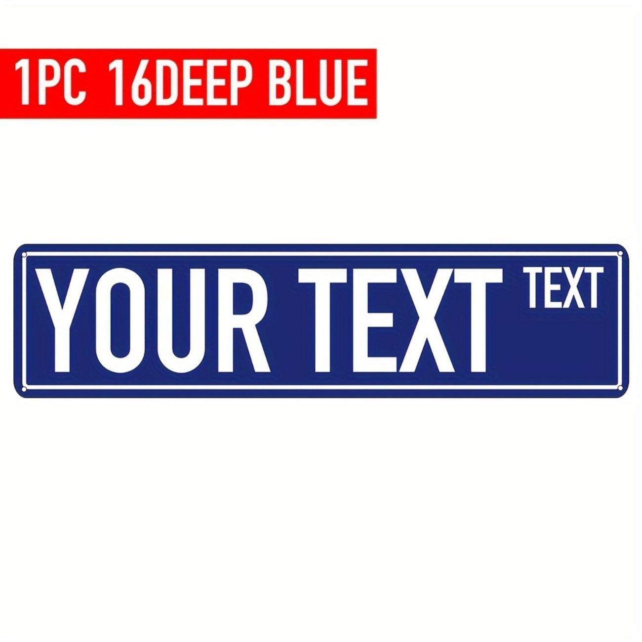Personalized Custom Aluminum Sign 40x10cm Metal Street Plate Home Wall Decor синий
