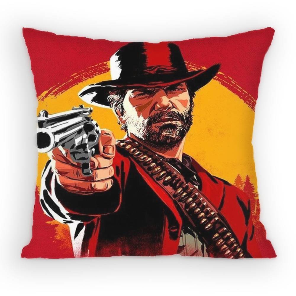 Game Red Dead RRedemption Pillow Case Antidustmite Pillowcase Invisible zipper silky short plush Sofa cushion cover