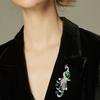 Luxusní brož Páv se zeleným ocasem Atmosférický Vintage Čínský Styl Charm Animal Pin Dámské Temperamentní Oděvní doplňky