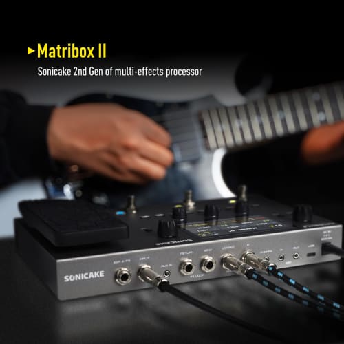 SONICAKE Matribox II Multi-Effect Pedal with Over 200 Built-in Effects, Amp Modeling, FX Loops, MIDI, Stereo OTG, USB Audio Interface