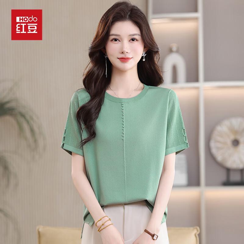Women s Ice Silk Short Sleeve Round Neck T-shirt M