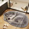 Pet Theme Rug Dog Shaped Rug Special-shaped Animal Floor Mat Cute Puppy Print Rug  Bedroom Decor