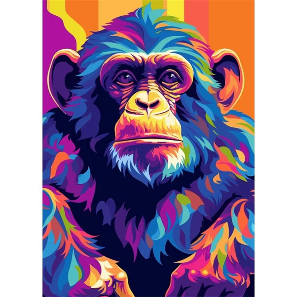 Abstrakt Färgstark Vilda Djur Canvasmålning Bläckfisk Katt Apa Lejon Graffiti Popkonst Målare Väggkonst Väggmålning för Heminredning