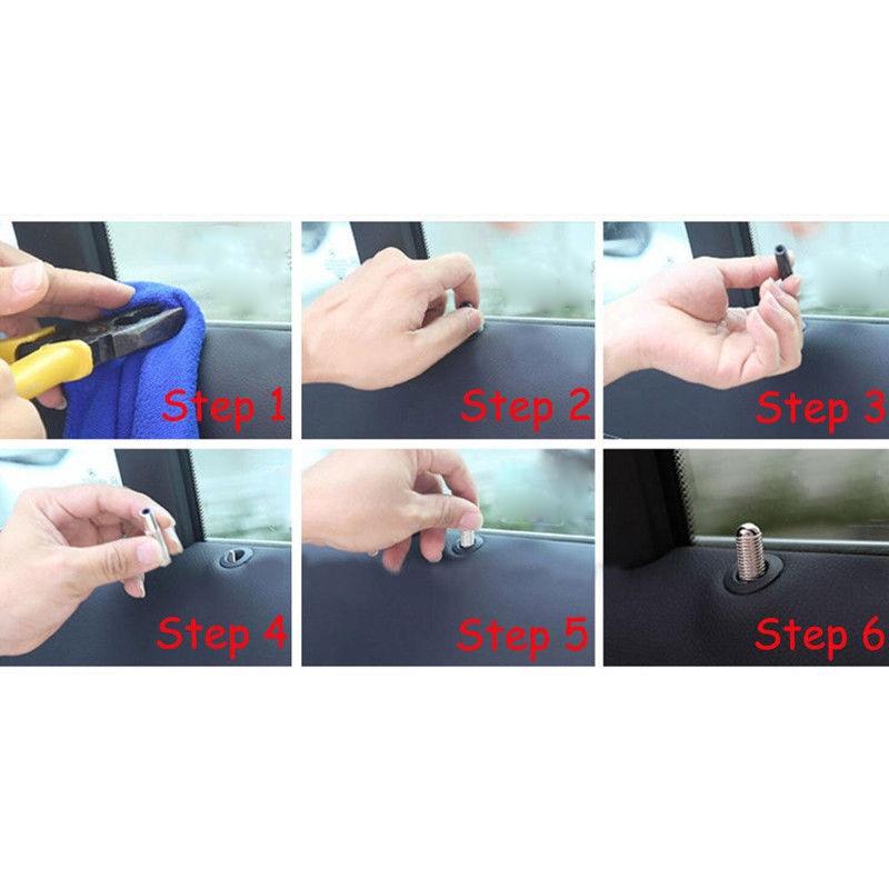 4pcs Car Door Lock Pin Knob Trim Ring For W205 GLC GLS GLE