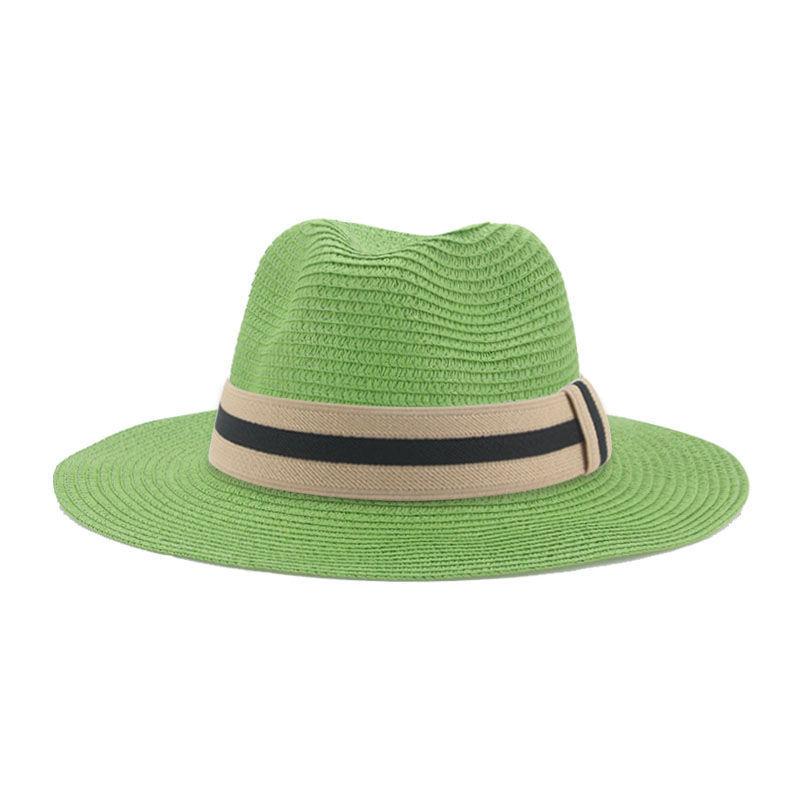 Retro straw hat Panama big flat brim hot sale in Europe and America, men's and women's new face small French sunshade beach hat