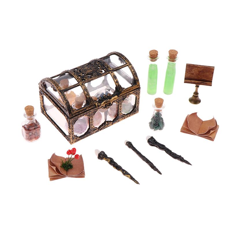 Dollhouse Wizarding World Scene Ornament Vintage Mini Magic Bottle Wand Model Dollhouse Retro Decoration Micro Scene Accessories