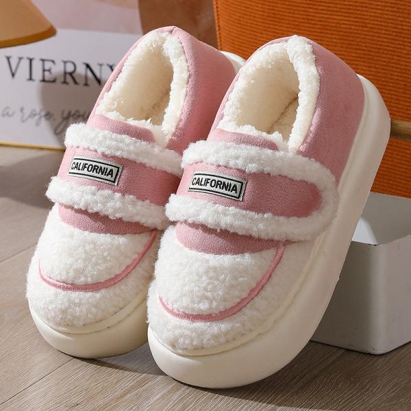 Retro lamb wool bag heel cotton slippers autumn and winter thick-soled velvet warm outer wear non-slip snow cotton shoes
