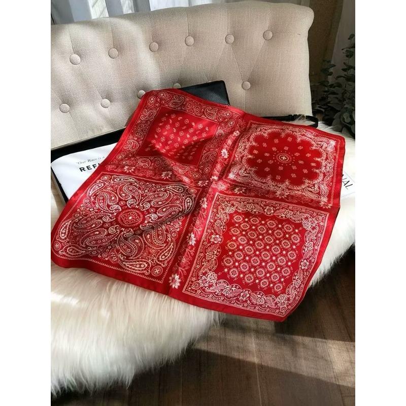 70 silk scarf square scarf high sense fashion versatile professional simulation silk small scarf versatile printed women's silk scarf