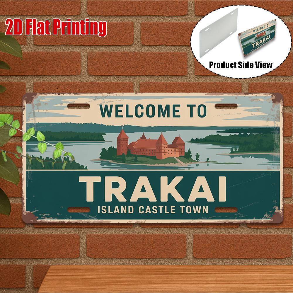 D Flat A Vintage Metal Sign for Decorative Purposes Only Suitable for Outdoor Plaques And Wall Decor Welcome to The Trakai