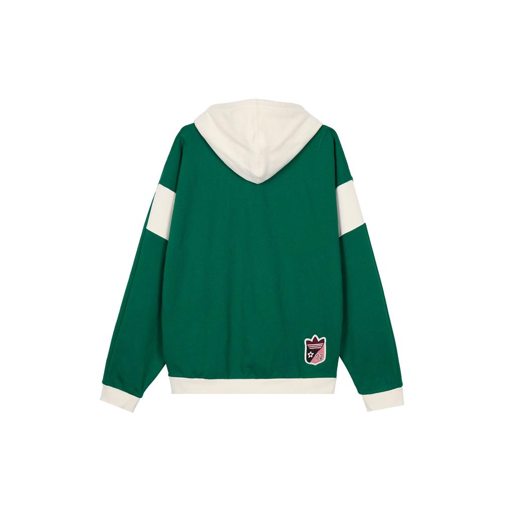 Adidas Originals Trefoil Patchwork Hoodie Men Hoodies Dark-Green HY7222