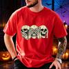 Halloween Three Skulls Evil T Shirt Men Vintage Gothic Graphic Oversized Tee Tshirt Male Unisex Halloween Party Costume Tops