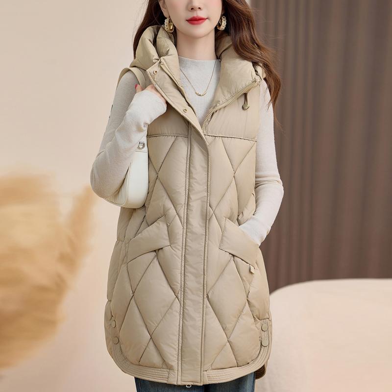 

Модный зимний женский теплый жилет с капюшоном, повседневный, толстый, без рукавов, куртки, женское пальто 2XL верблюд